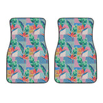Watercolor Tropical Patchwork Print Front Car Floor Mats