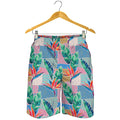 Watercolor Tropical Patchwork Print Men's Shorts