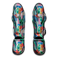 Watercolor Tropical Patchwork Print Muay Thai Shin Guards