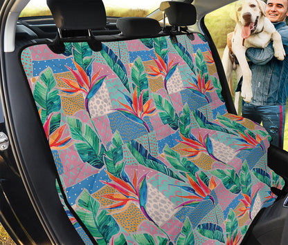 Watercolor Tropical Patchwork Print Pet Car Back Seat Cover