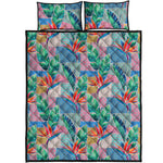 Watercolor Tropical Patchwork Print Quilt Bed Set