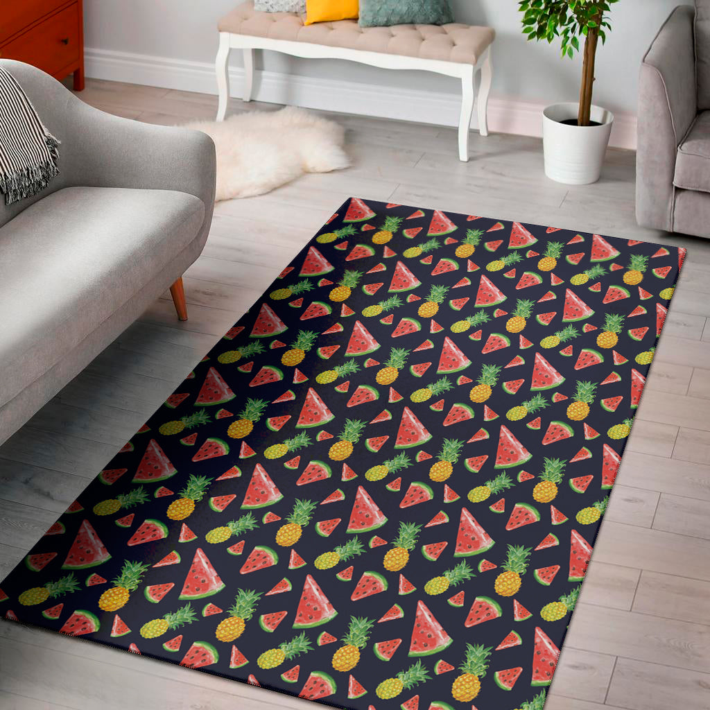 Watercolor Tropical Pattern Print Area Rug