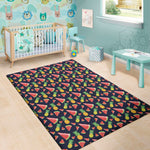 Watercolor Tropical Pattern Print Area Rug