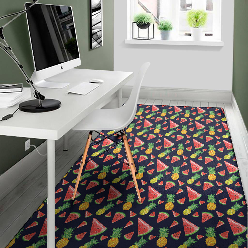 Watercolor Tropical Pattern Print Area Rug