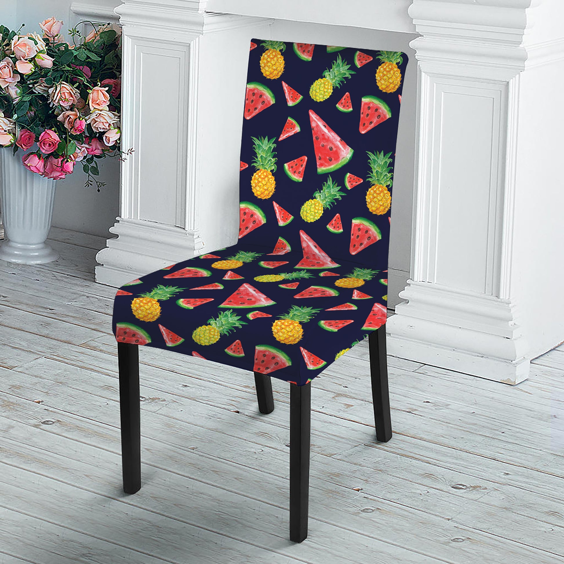 Watercolor Tropical Pattern Print Dining Chair Slipcover