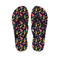 Watercolor Tropical Pattern Print Flip Flops