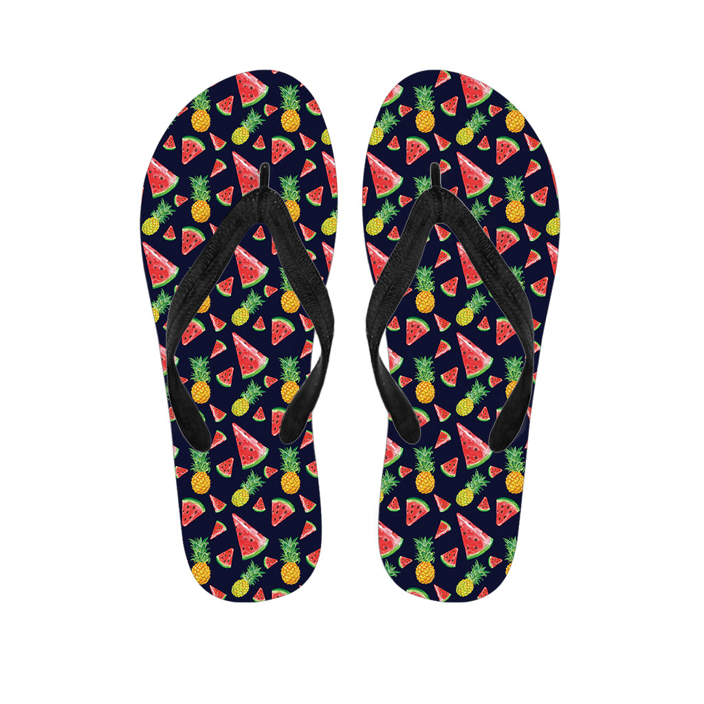 Watercolor Tropical Pattern Print Flip Flops