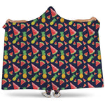 Watercolor Tropical Pattern Print Hooded Blanket