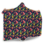 Watercolor Tropical Pattern Print Hooded Blanket
