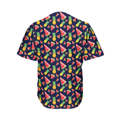 Watercolor Tropical Pattern Print Men's Baseball Jersey