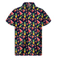 Watercolor Tropical Pattern Print Men's Short Sleeve Shirt