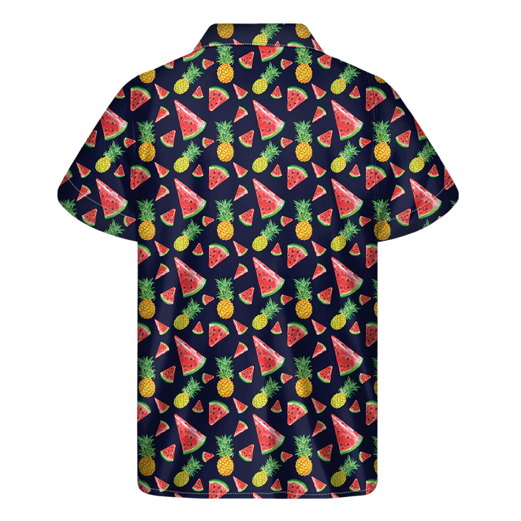 Watercolor Tropical Pattern Print Men's Short Sleeve Shirt