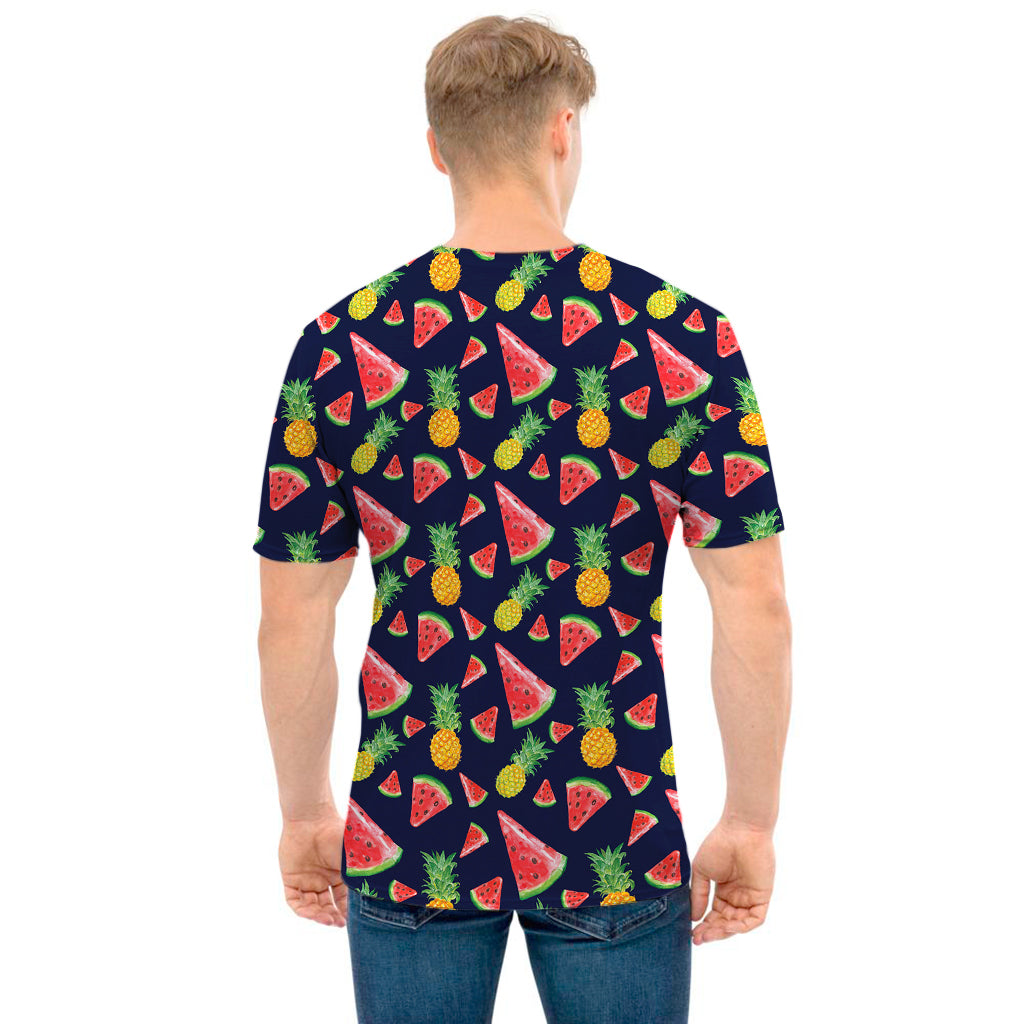 Watercolor Tropical Pattern Print Men's T-Shirt