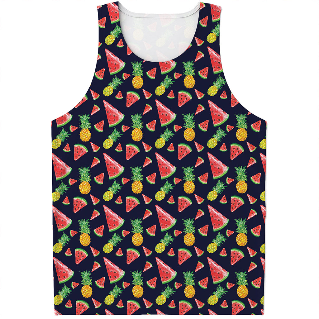 Watercolor Tropical Pattern Print Men's Tank Top