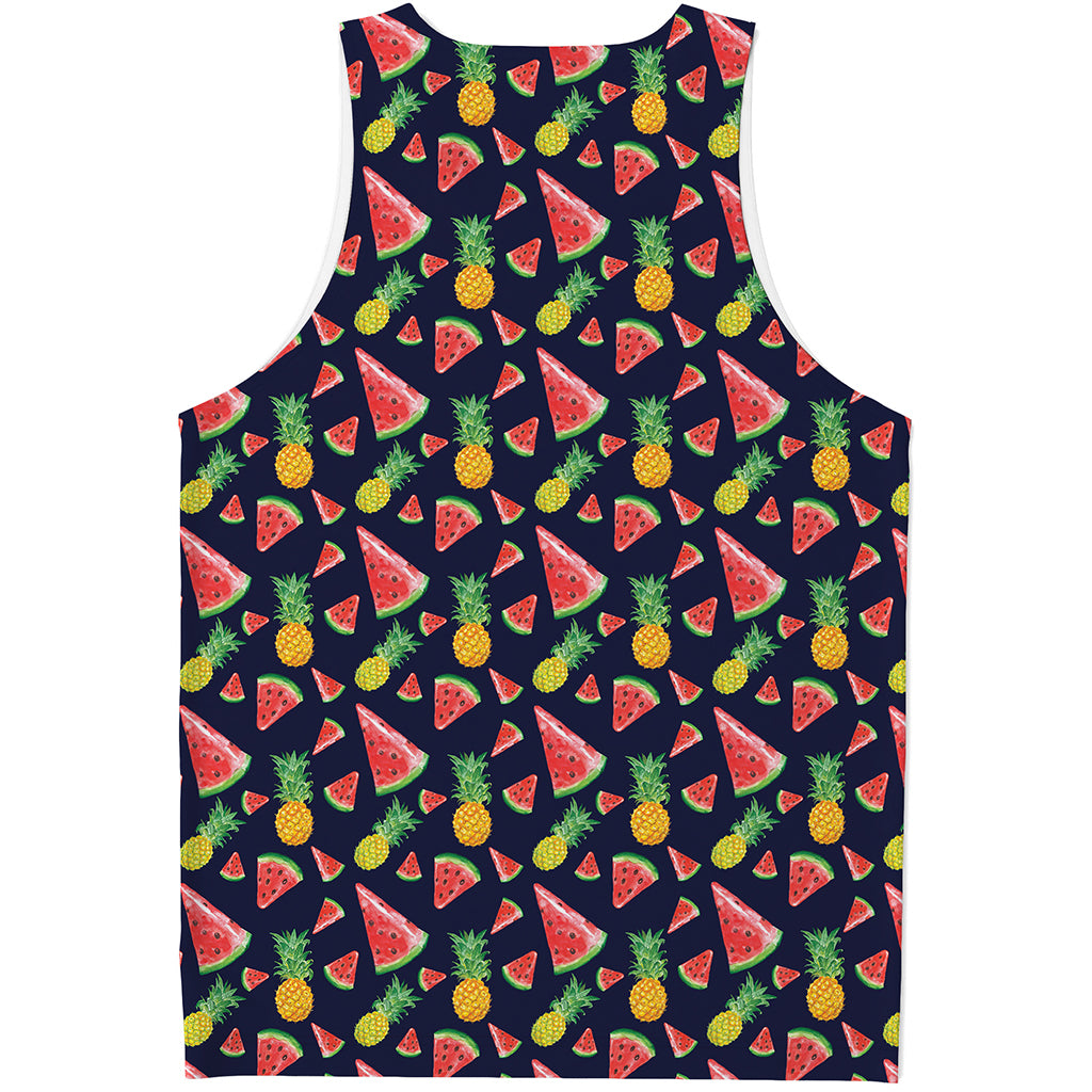 Watercolor Tropical Pattern Print Men's Tank Top