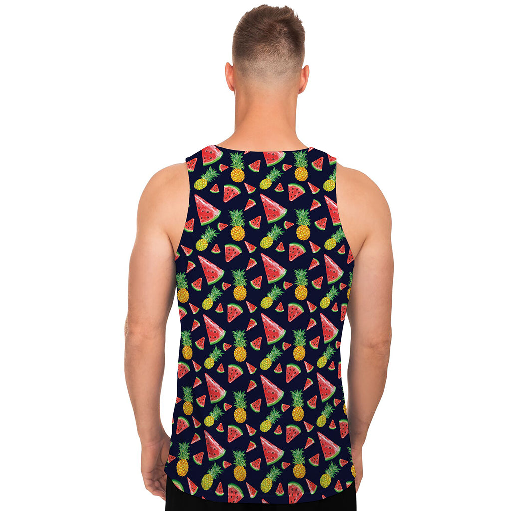 Watercolor Tropical Pattern Print Men's Tank Top
