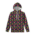 Watercolor Tropical Pattern Print Pullover Hoodie