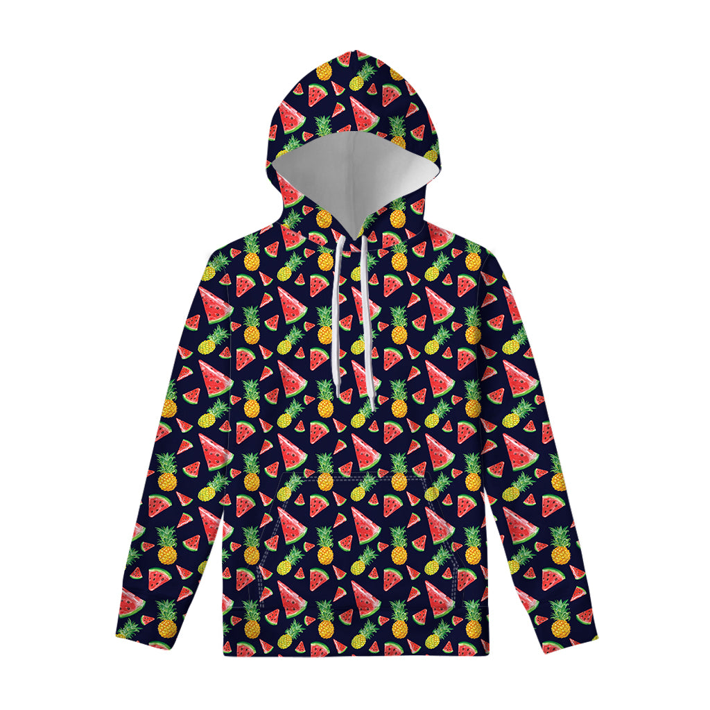 Watercolor Tropical Pattern Print Pullover Hoodie