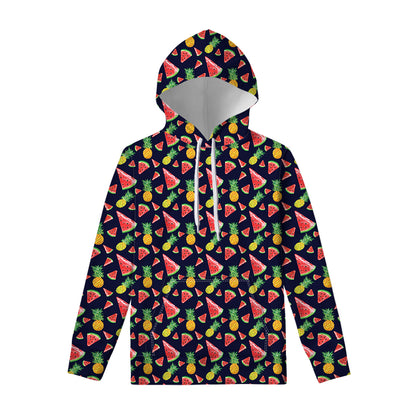 Watercolor Tropical Pattern Print Pullover Hoodie