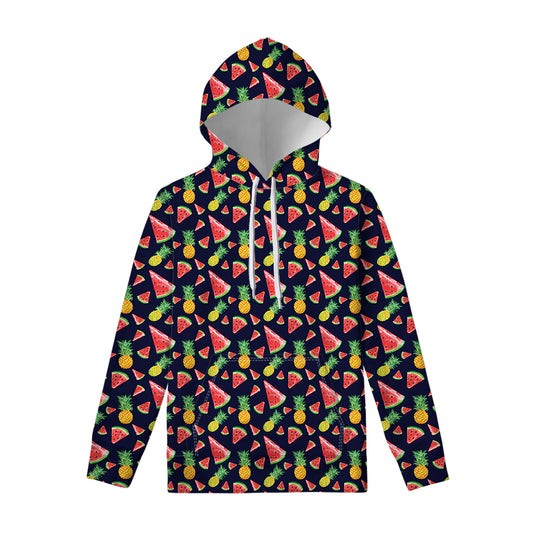 Watercolor Tropical Pattern Print Pullover Hoodie