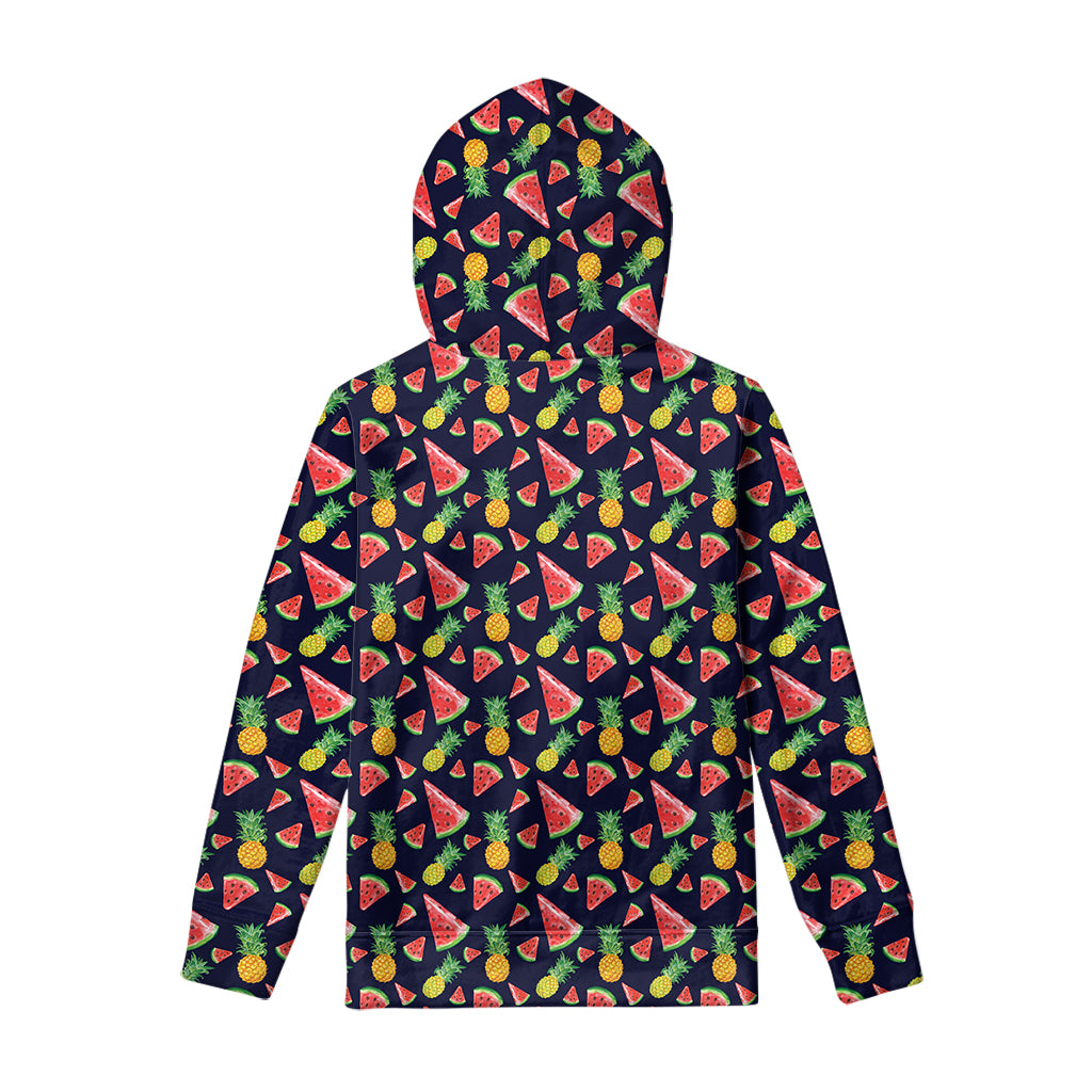 Watercolor Tropical Pattern Print Pullover Hoodie