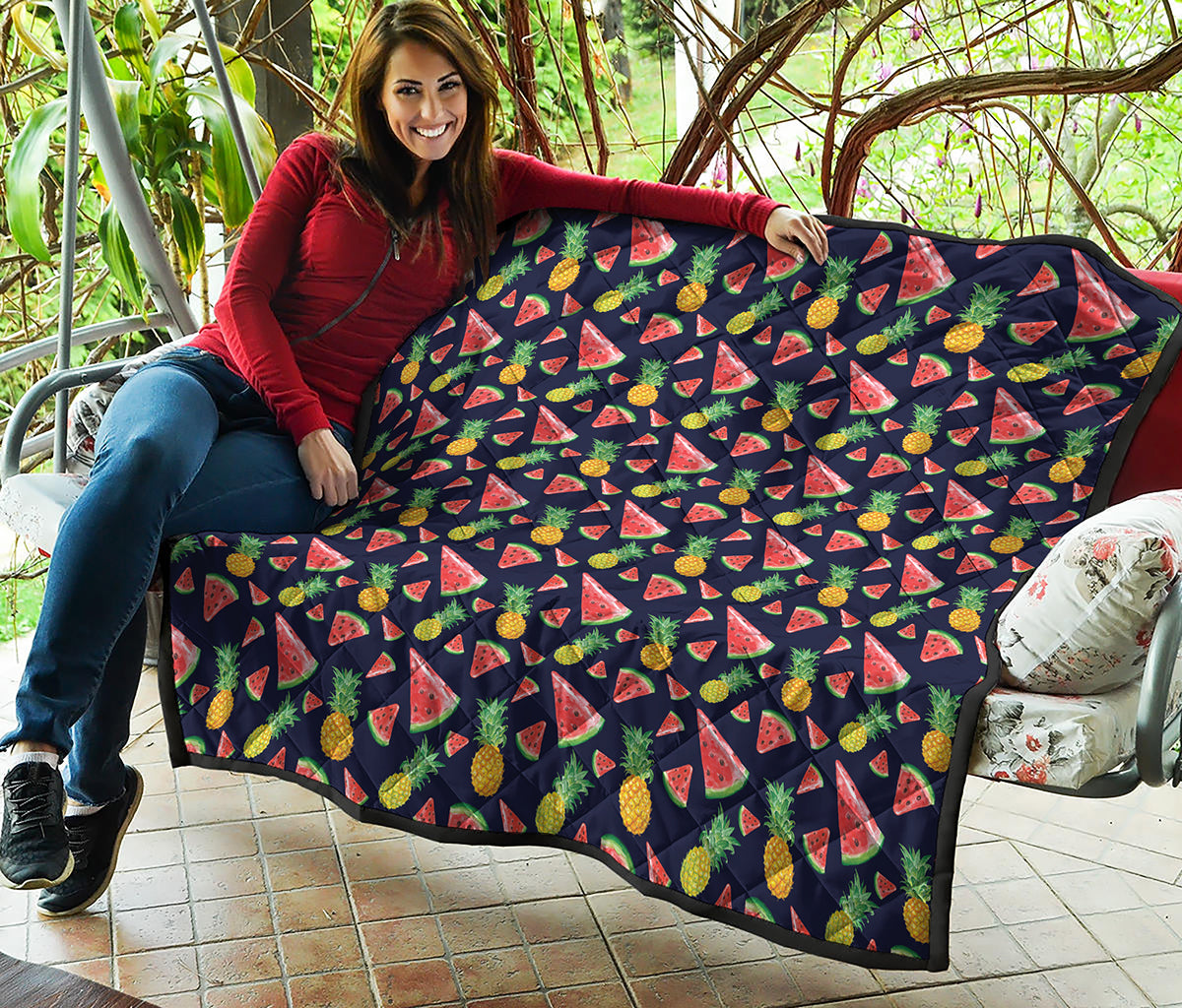 Watercolor Tropical Pattern Print Quilt