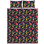 Watercolor Tropical Pattern Print Quilt Bed Set