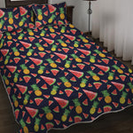 Watercolor Tropical Pattern Print Quilt Bed Set