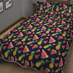 Watercolor Tropical Pattern Print Quilt Bed Set