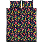 Watercolor Tropical Pattern Print Quilt Bed Set