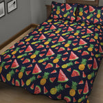 Watercolor Tropical Pattern Print Quilt Bed Set