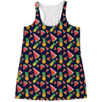 Watercolor Tropical Pattern Print Women's Racerback Tank Top