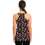 Watercolor Tropical Pattern Print Women's Racerback Tank Top