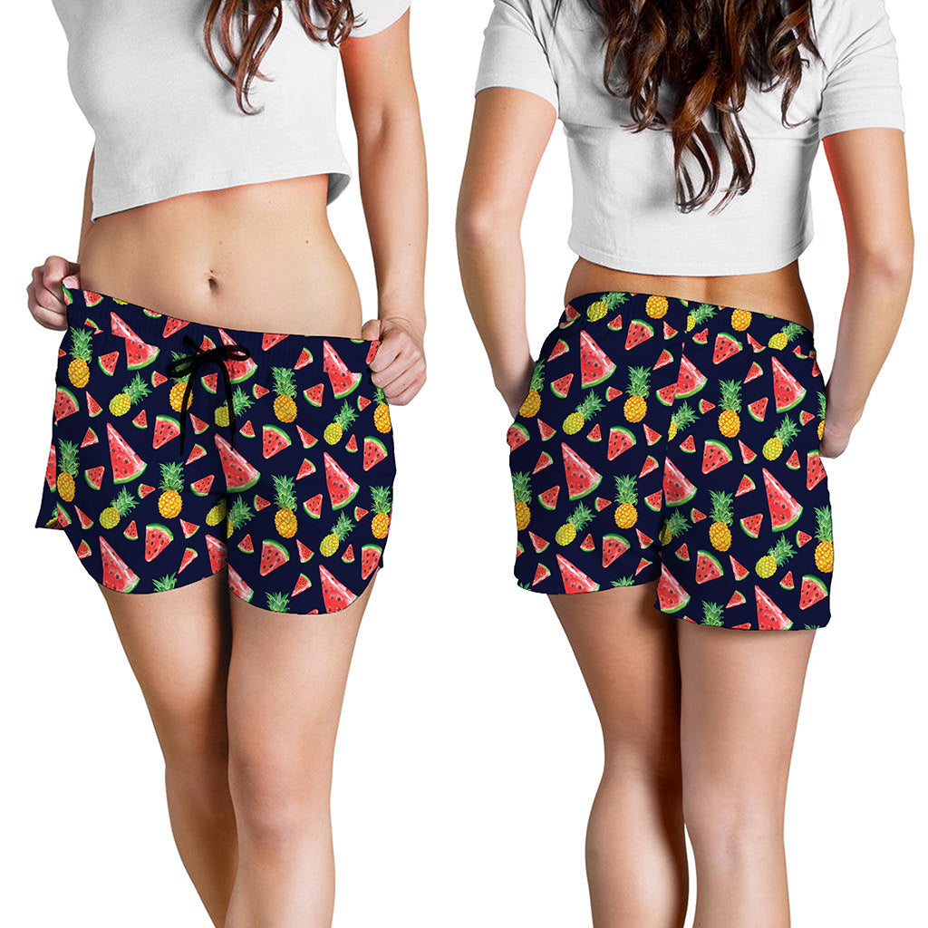Watercolor Tropical Pattern Print Women's Shorts