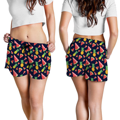 Watercolor Tropical Pattern Print Women's Shorts