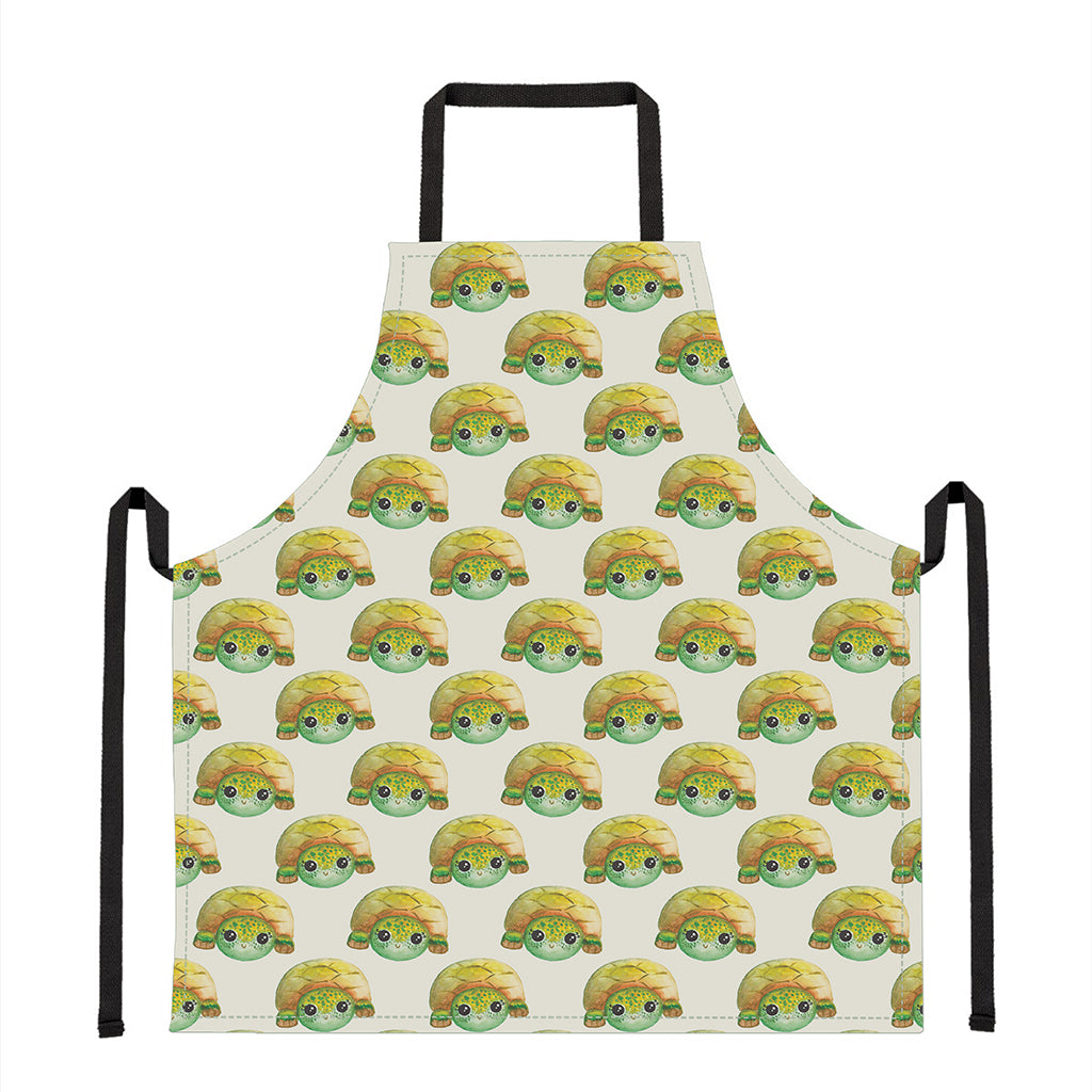 Watercolor Turtle Pattern Print Apron