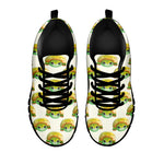 Watercolor Turtle Pattern Print Black Sneakers