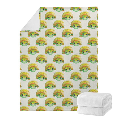 Watercolor Turtle Pattern Print Blanket