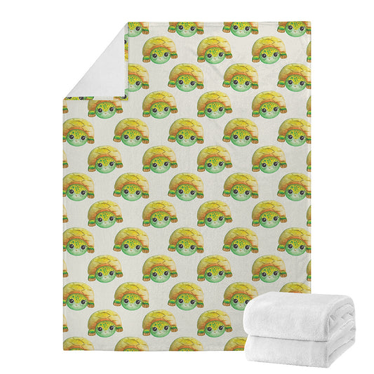 Watercolor Turtle Pattern Print Blanket