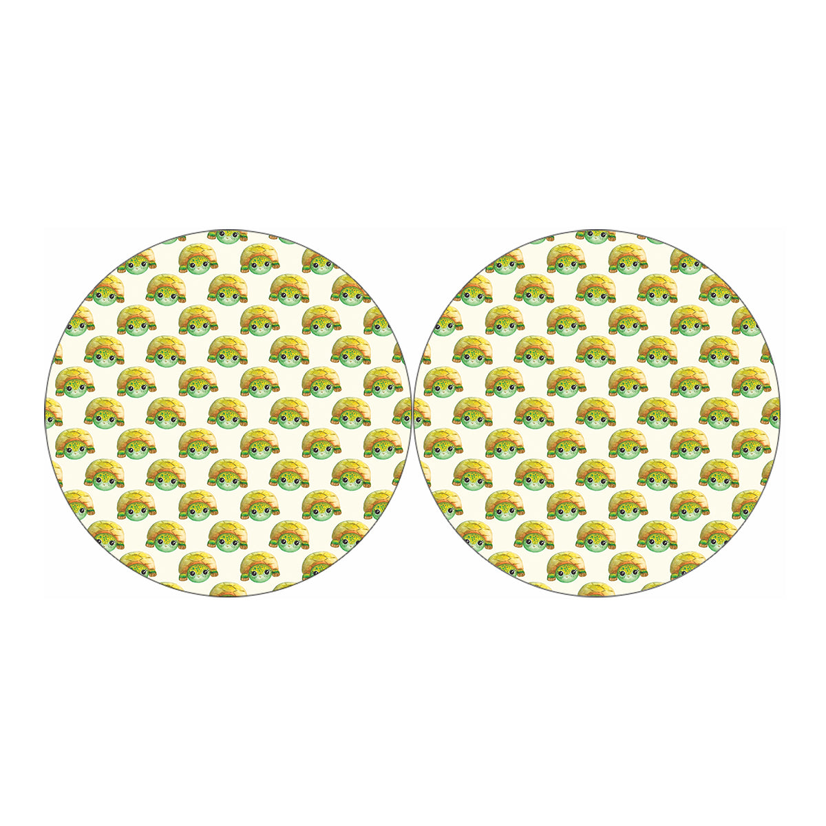 Watercolor Turtle Pattern Print Car Coasters