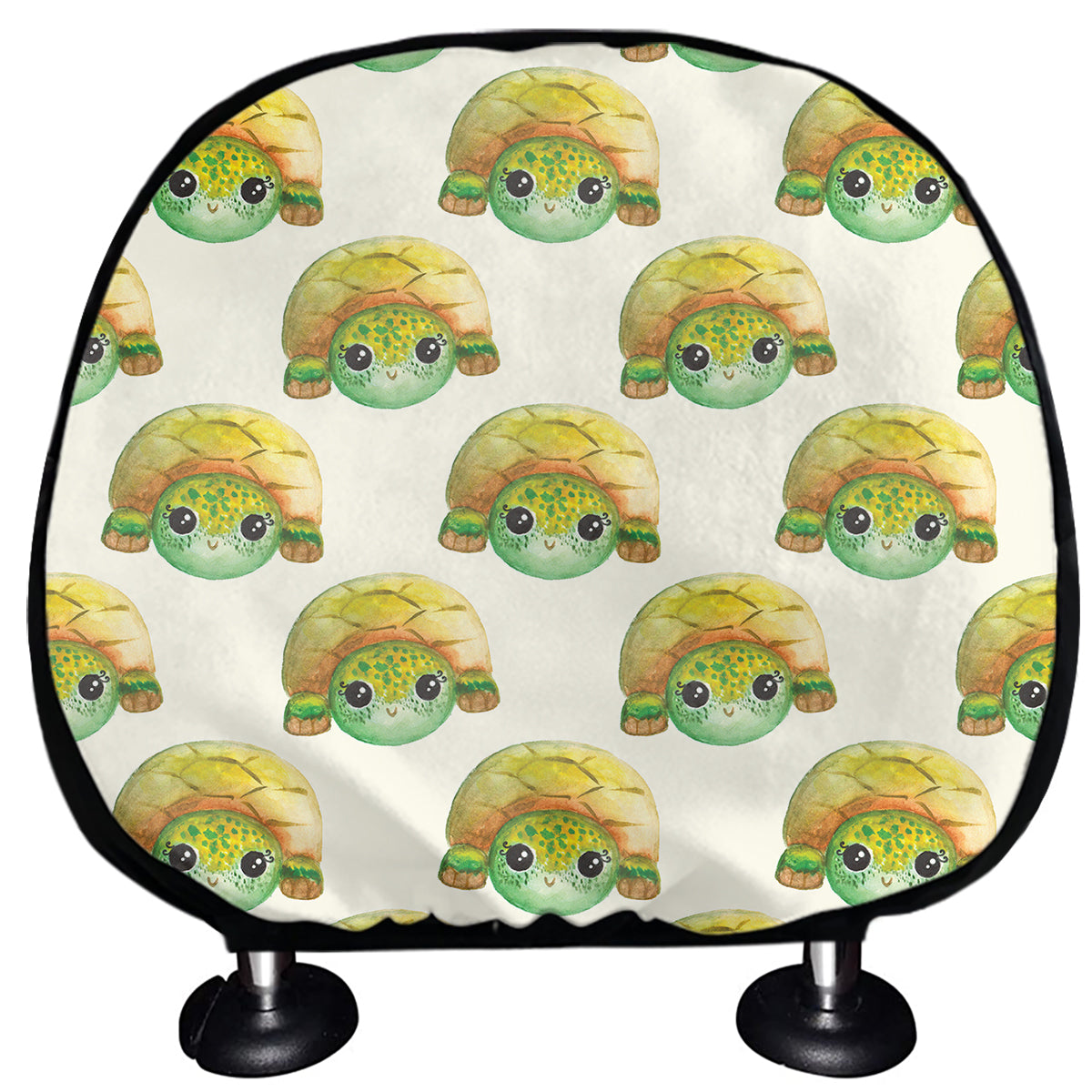 Watercolor Turtle Pattern Print Car Headrest Covers
