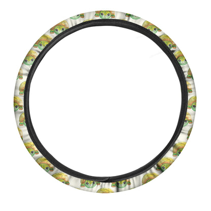 Watercolor Turtle Pattern Print Car Steering Wheel Cover