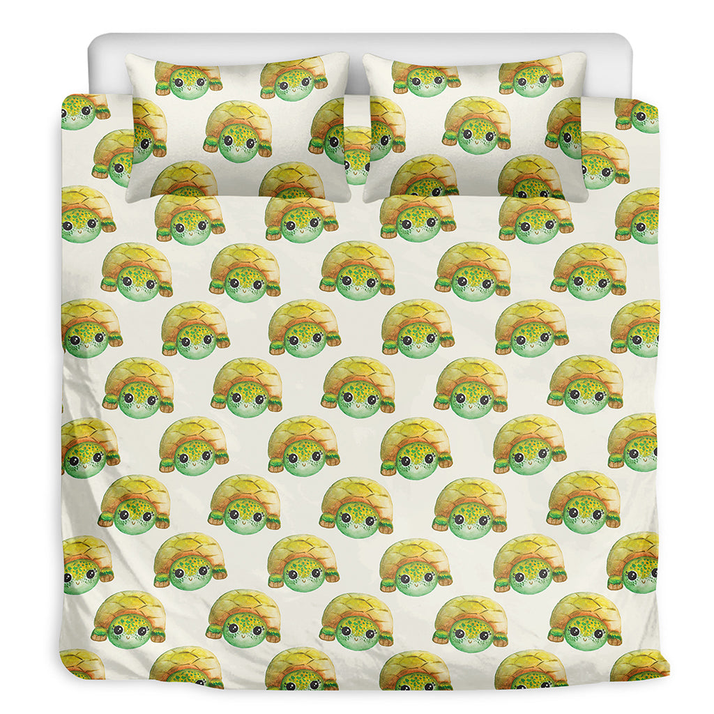 Watercolor Turtle Pattern Print Duvet Cover Bedding Set