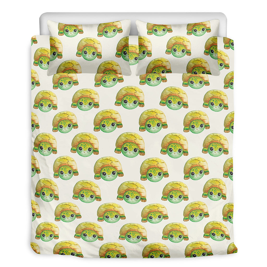 Watercolor Turtle Pattern Print Duvet Cover Bedding Set