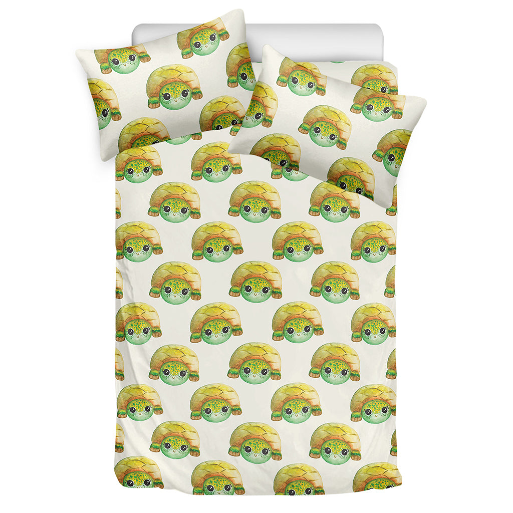 Watercolor Turtle Pattern Print Duvet Cover Bedding Set