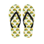 Watercolor Turtle Pattern Print Flip Flops