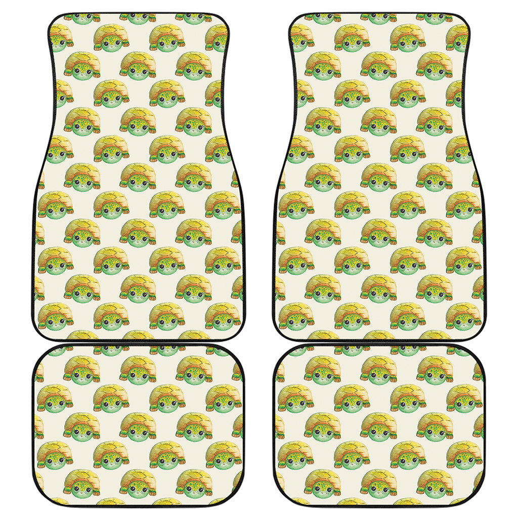 Watercolor Turtle Pattern Print Front and Back Car Floor Mats