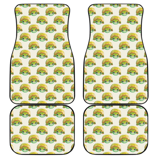 Watercolor Turtle Pattern Print Front and Back Car Floor Mats