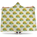 Watercolor Turtle Pattern Print Hooded Blanket