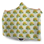 Watercolor Turtle Pattern Print Hooded Blanket
